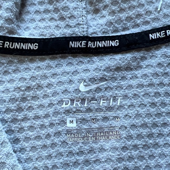 NIKE Dri-FIT Full Zip Hoodie SS Gray Thumb Holes Security Zipper Women's M EUC - Picture 2 of 12